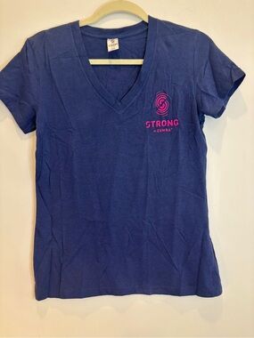 Strong By Zumba Instructor V Neck T-shirt Small Blue Babe - Size S -